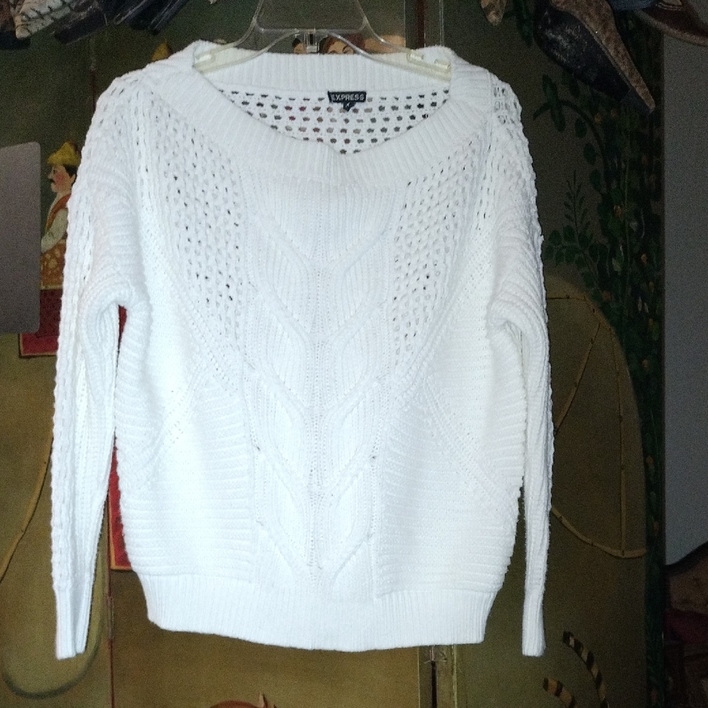 Express Women's Cable Knit White